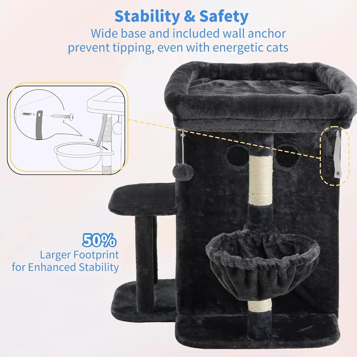 Catvera Multi-Level Cat Tree Tower - Image 6|||PROMPT|||Original clean product image