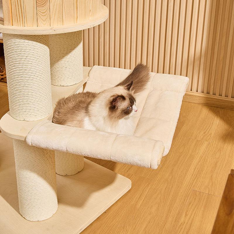 Catvera Wooden Multi-Level Cat Tower - Image 17|||PROMPT|||Original clean product image