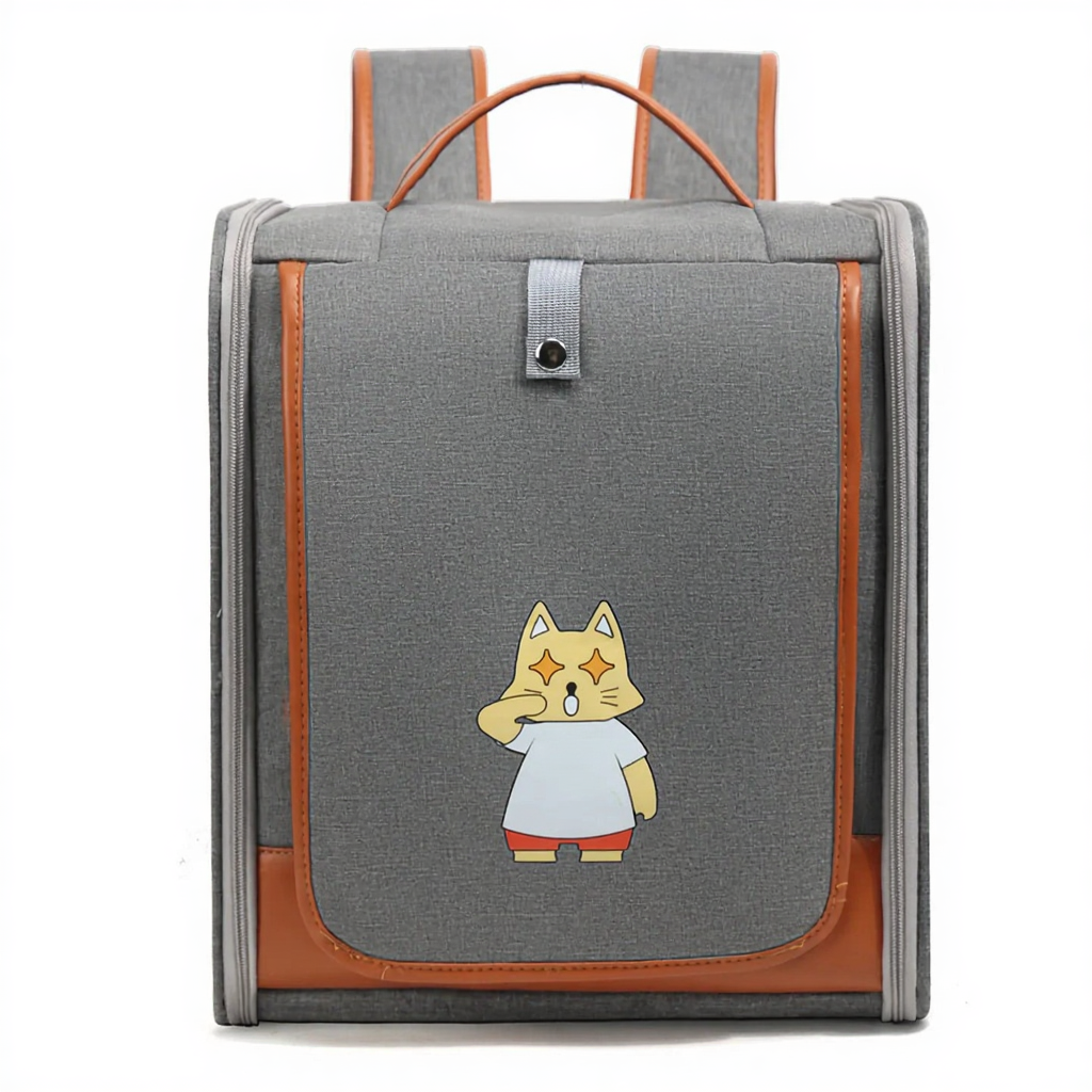 Expandable Breathable Pet Travel Backpack Carrier - Image 9|||PROMPT|||Cleaned image. Original analysis: Found 1 brand name/logo printed on the product itself