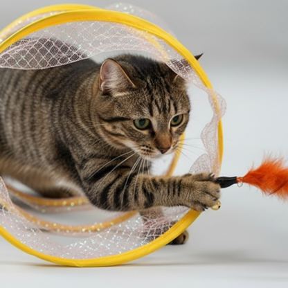 Catvera Collapsible Interactive Feather Tunnel