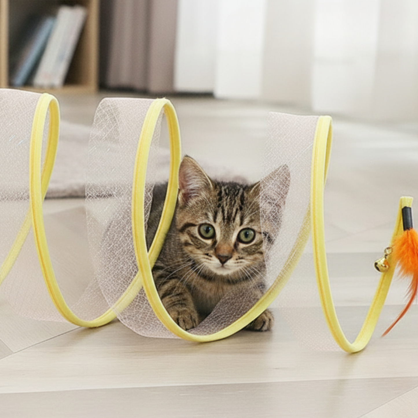 Catvera Collapsible Interactive Feather Tunnel