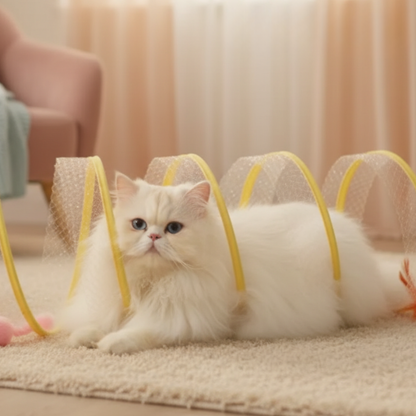 Catvera Collapsible Interactive Feather Tunnel