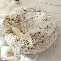 Catvera Hooded Faux Fur Pet Bed