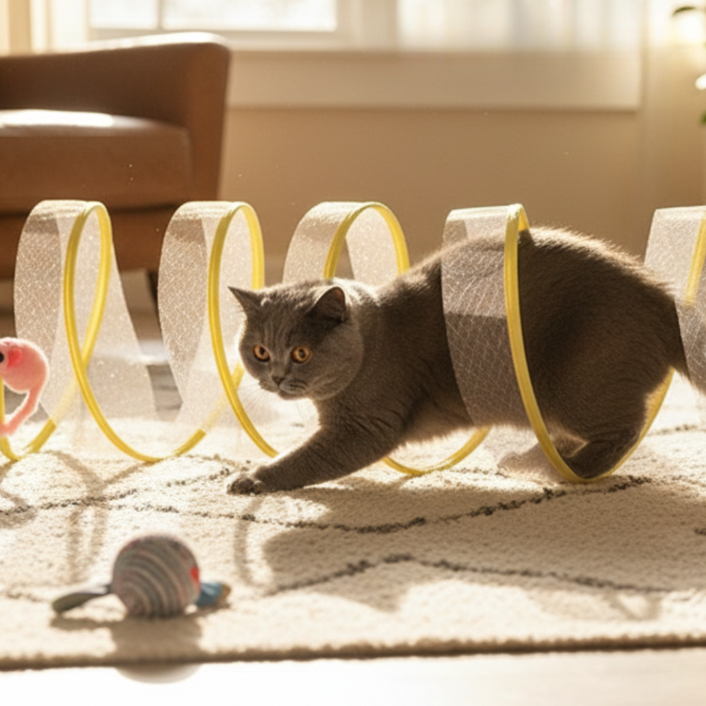 Catvera Collapsible Interactive Feather Tunnel