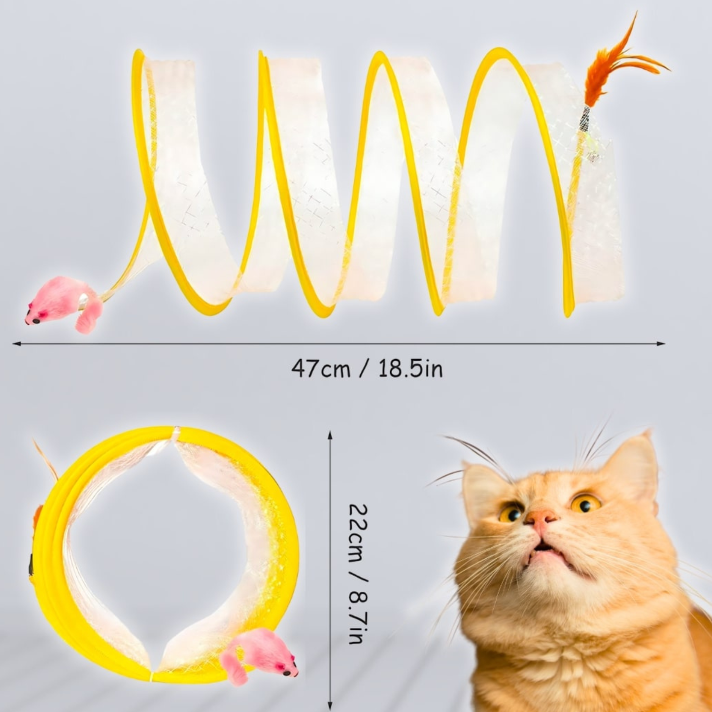 Catvera Collapsible Interactive Feather Tunnel