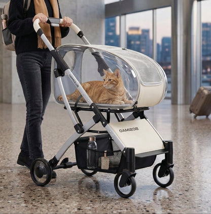 Catvera Detachable Cat Stroller Carrier with Wheels