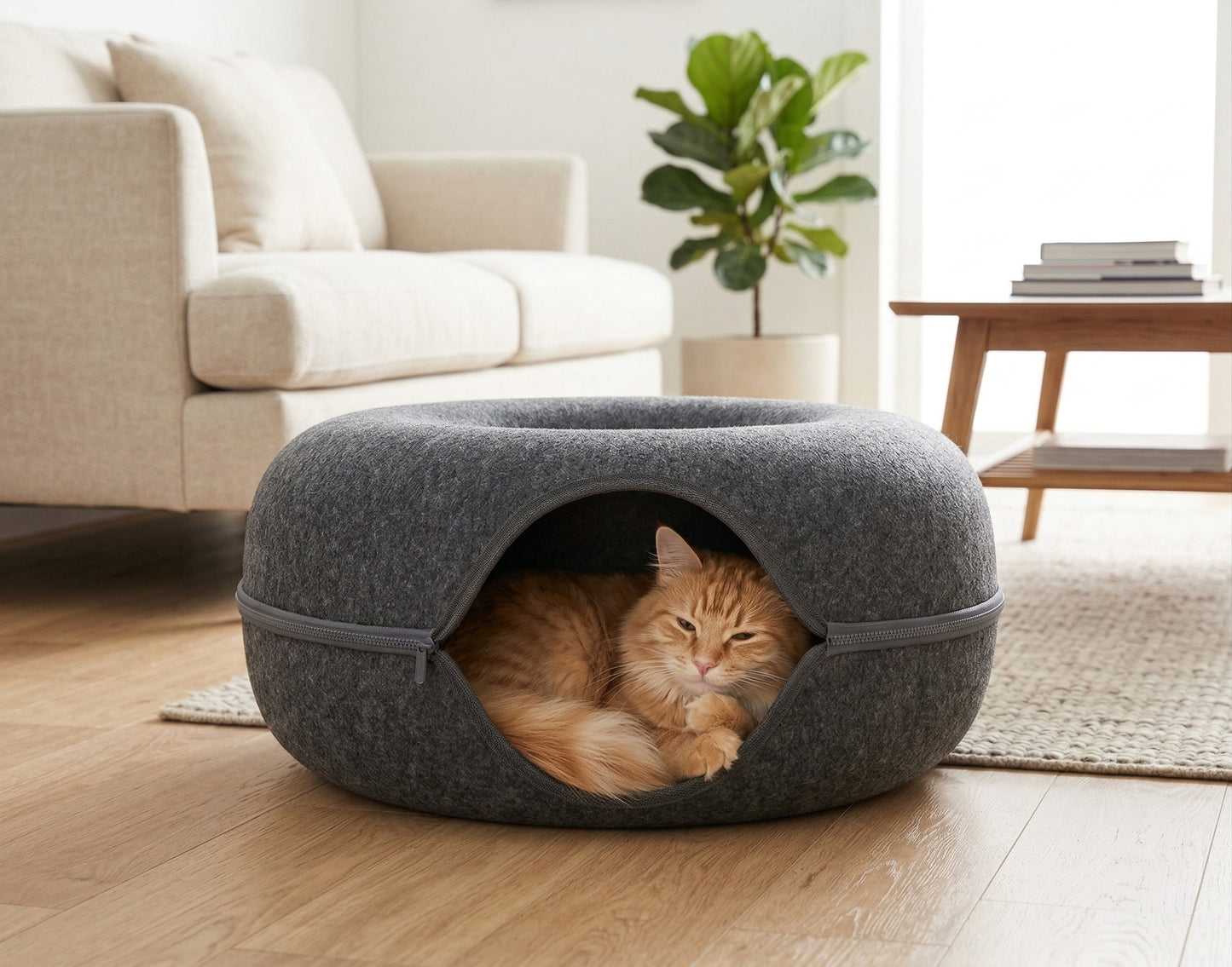 Catvera Felt Round Cat Cave