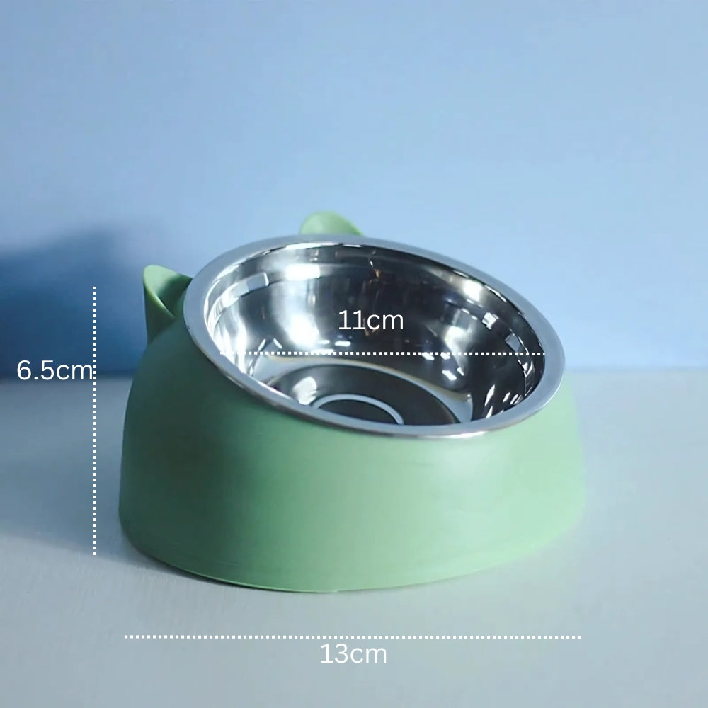 Catvera Tilted Stainless Steel Bowl