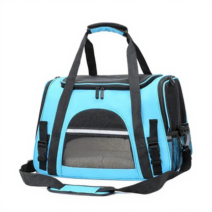 Airline-Approved Pet Travel Backpack Carrier - Image 9|||PROMPT|||Cleaned image. Original analysis: Found 1 small logo/watermark on the mesh window area of the pet carrier bag