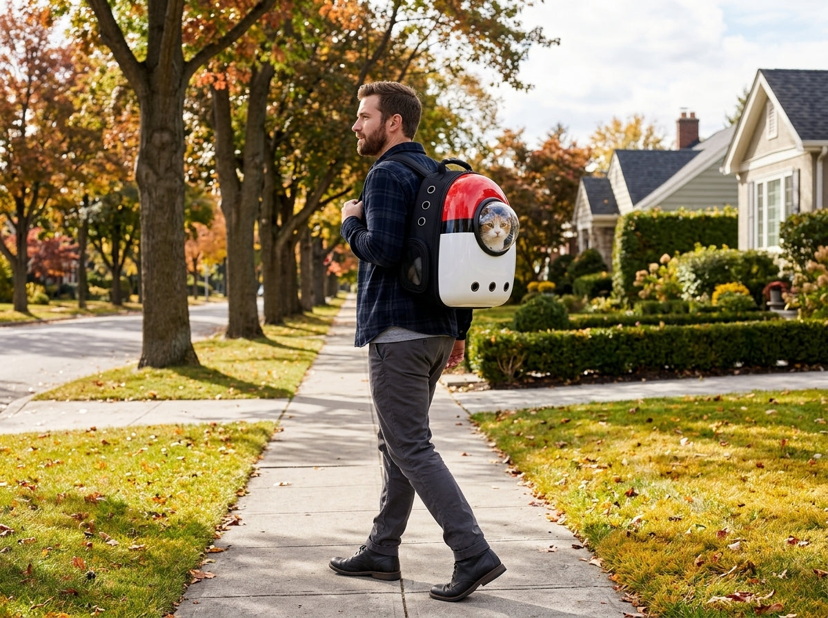 Astronaut Bubble Window Pet Travel Backpack - Built for Comfortable All-Day Adventures
