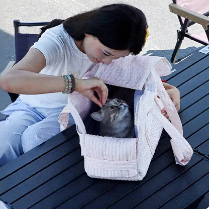 Breathable Mesh Cat Carrier Backpack - Image 5|||PROMPT|||Cleaned image. Original analysis: Found 1 brand name visible on the product - 'GRACO' text visible on the dark seat/carrier fabric