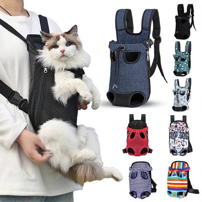 Breathable Pet Carrier Backpack with Mesh Windows - Image 4|||PROMPT|||Cleaned image. Original analysis: Found watermark text on the product image and text overlay on the backpack