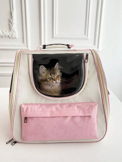 Bubble Window Pet Backpack Carrier - Image 1|||PROMPT|||Cleaned image. Original analysis: found 1 brand name printed on the pet carrier bag