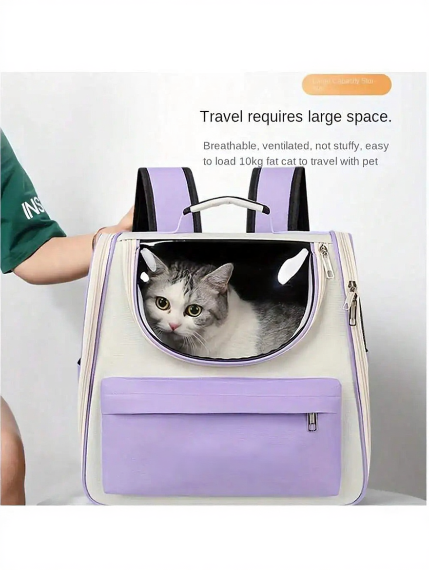 Bubble Window Pet Backpack Carrier - Image 6|||PROMPT|||Cleaned image. Original analysis: found 1 brand name printed on the product itself and 1 watermark in the top right corner