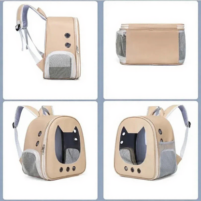 Bubble Window Pet Travel Backpack - Image 6|||PROMPT|||Cleaned image. Original analysis: Found watermark text overlays at the bottom of each product image panel