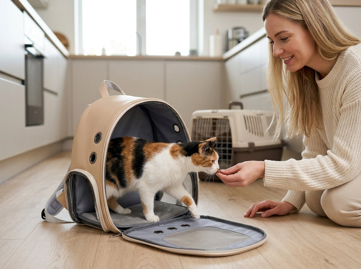 Bubble Window Pet Travel Backpack - Effortless Loading Through Side Entry
