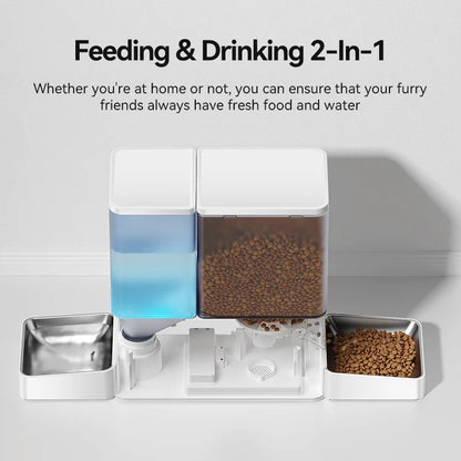 Catvera 2-in-1 Automatic Pet Feeder - Image 2|||PROMPT|||Original clean product image