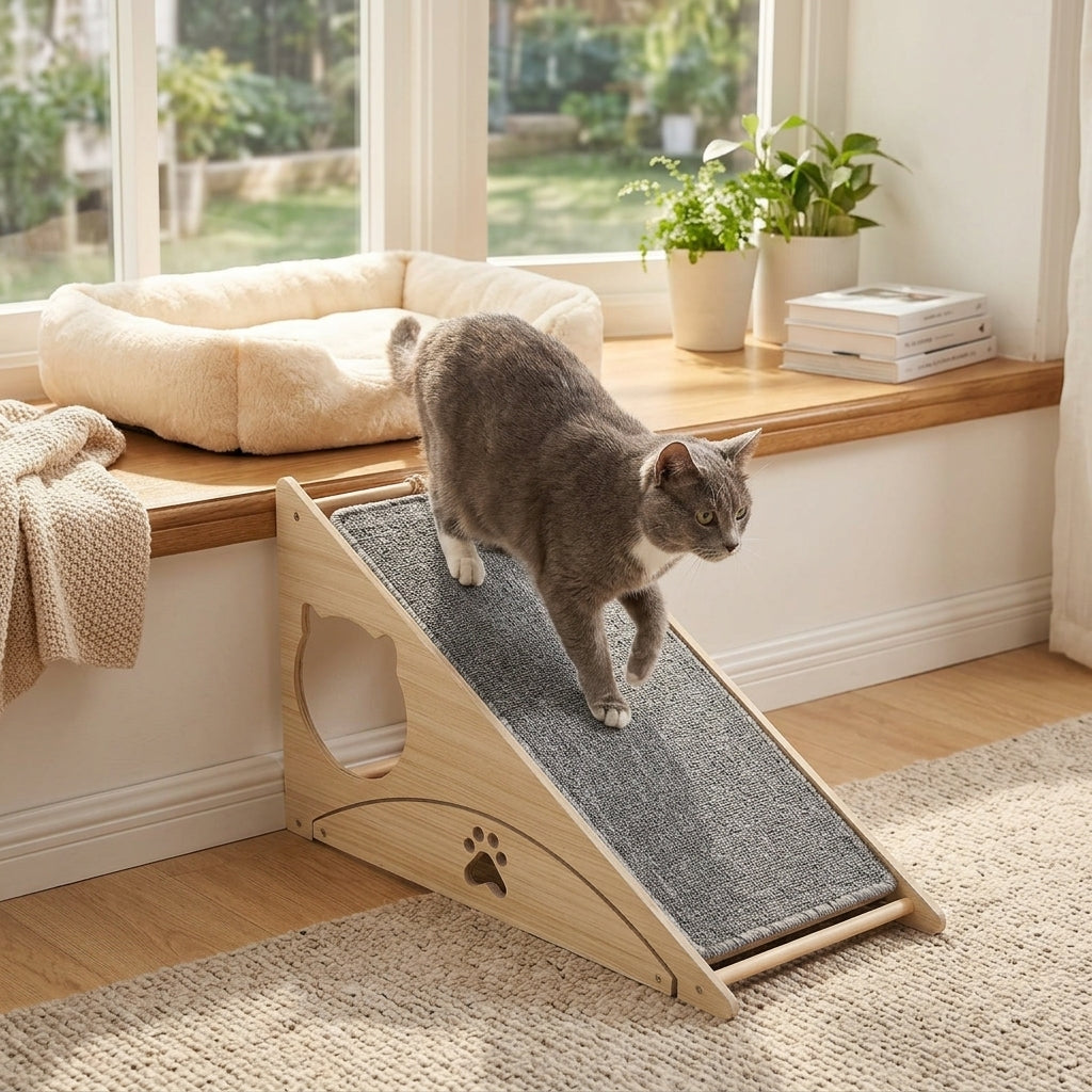 Catvera 3-in-1 Cat Scratch Ramp - Therapeutic Exercise for Senior Cats
