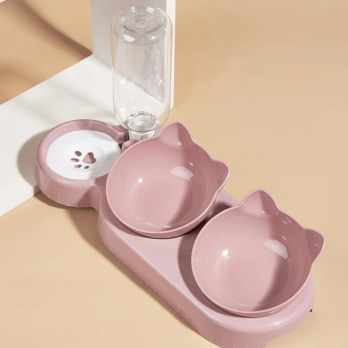 Catvera 3-in-1 Tilted Cat Bowl Set - Image 10|||PROMPT|||Original clean product image