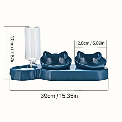 Catvera 3-in-1 Tilted Cat Bowl Set - Image 3|||PROMPT|||Original clean product image