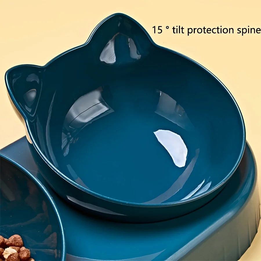 Catvera 3-in-1 Tilted Cat Bowl Set - Image 4|||PROMPT|||Original clean product image