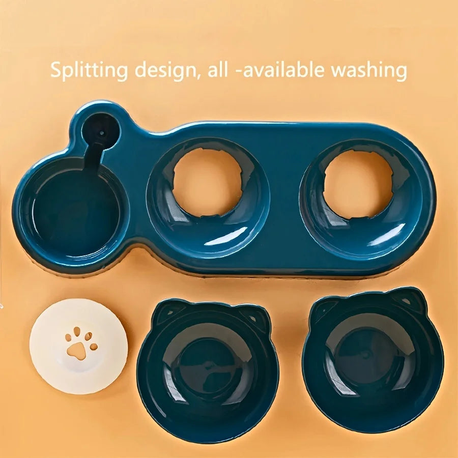 Catvera 3-in-1 Tilted Cat Bowl Set - Image 6|||PROMPT|||Original clean product image
