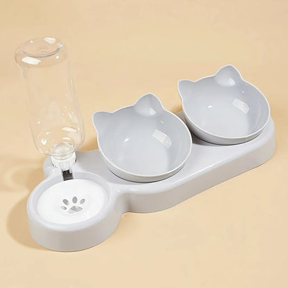 Catvera 3-in-1 Tilted Cat Bowl Set - Image 9|||PROMPT|||Original clean product image