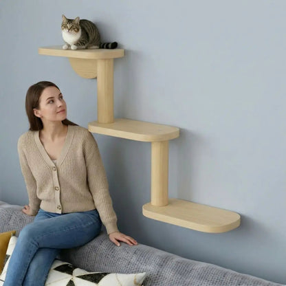 Catvera 3-Tier Wall Cat Tree - Image 5|||PROMPT|||Original clean product image