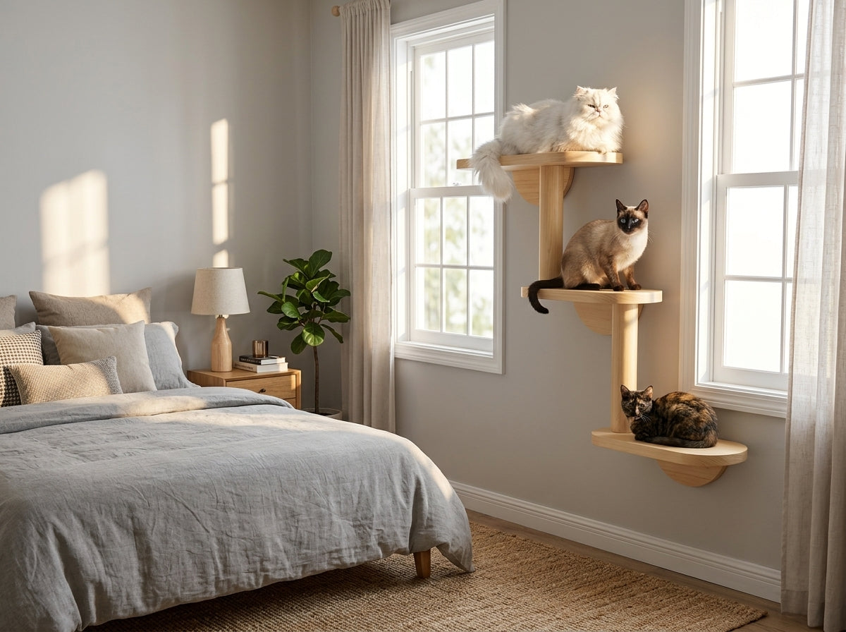 Catvera 3-Tier Wall Cat Tree - Perfect Height for Every Cat's Comfort Zone