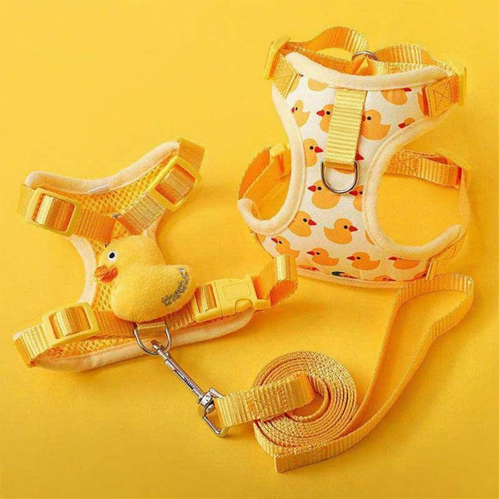 Catvera 3D Animal Escape Proof Harness - Image 3|||PROMPT|||Cleaned image. Original analysis: Found 1 brand logo (red 'M' circular badge) stitched directly on the harness of the right pet harness