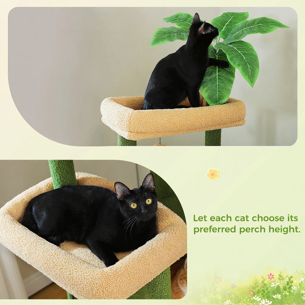 Catvera 6-Level Cat Tree Tower - Image 4|||PROMPT|||Cleaned image. Original analysis: found 1 brand watermark and 1 brand name text overlay