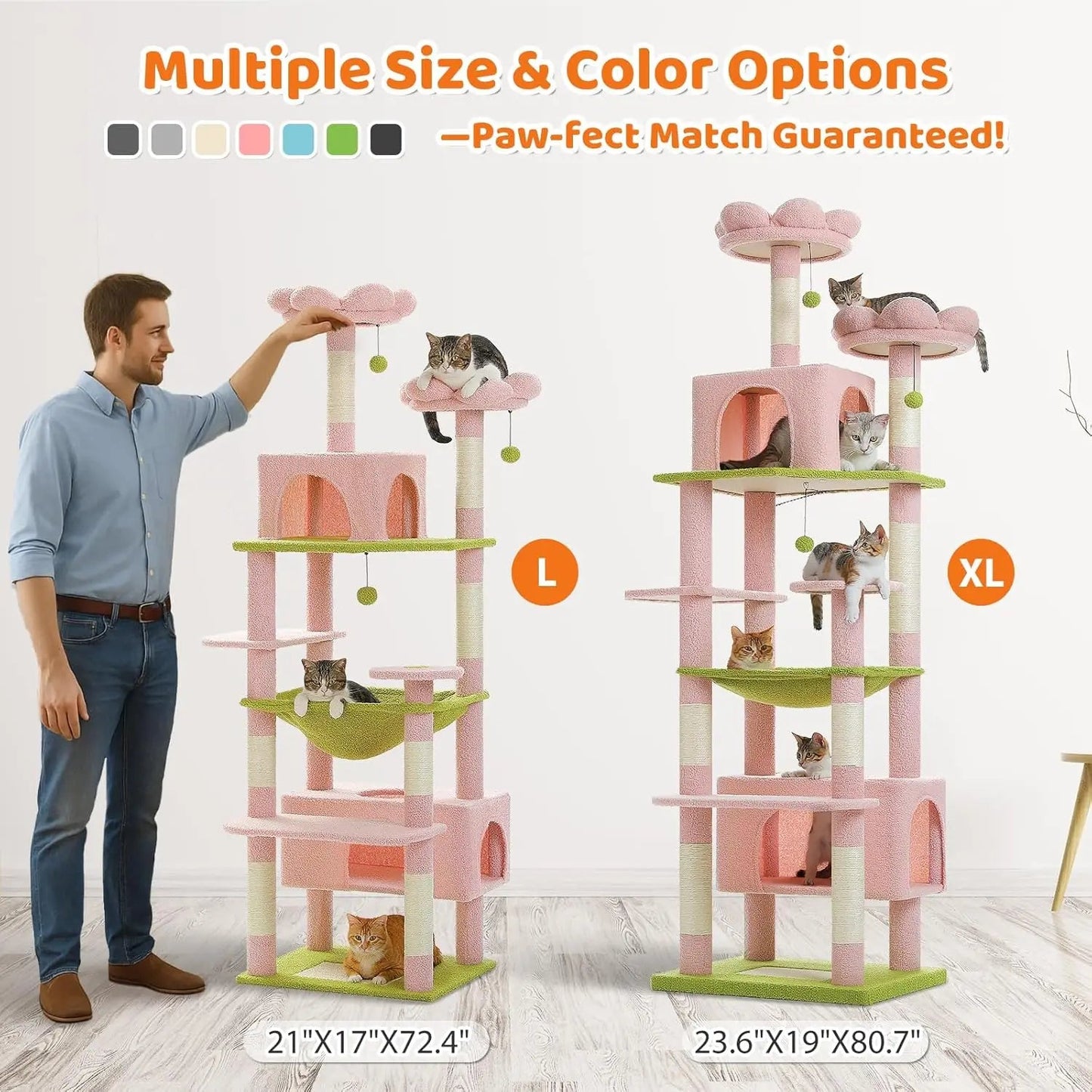 Catvera 72-Inch Multi-Level Cat Tree - Image 6|||PROMPT|||Original clean product image