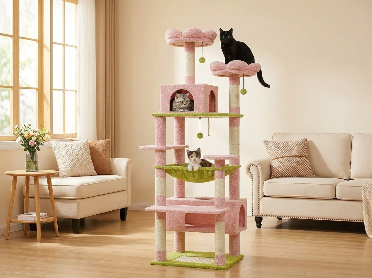 Catvera 72-Inch Multi-Level Cat Tree - Creates Peaceful Multi-Cat Households