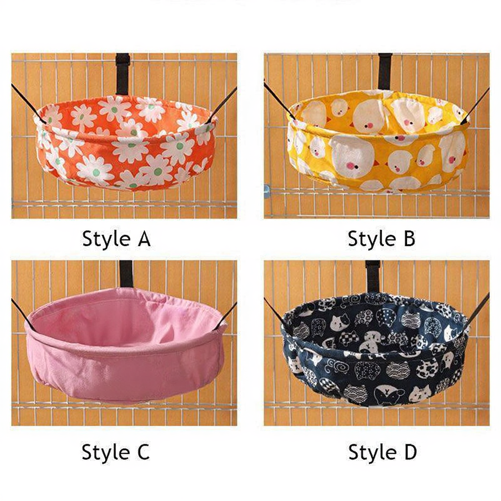 Catvera Adjustable Linen Cat Hammock - Image 12|||PROMPT|||Cleaned image. Original analysis: Found brand name 'uopo' printed on Style C (pink) hammock fabric