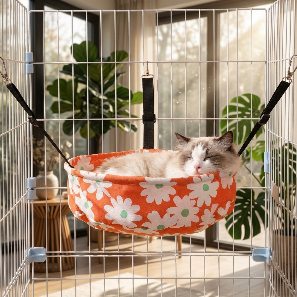 Catvera Adjustable Linen Cat Hammock - Main Product Image