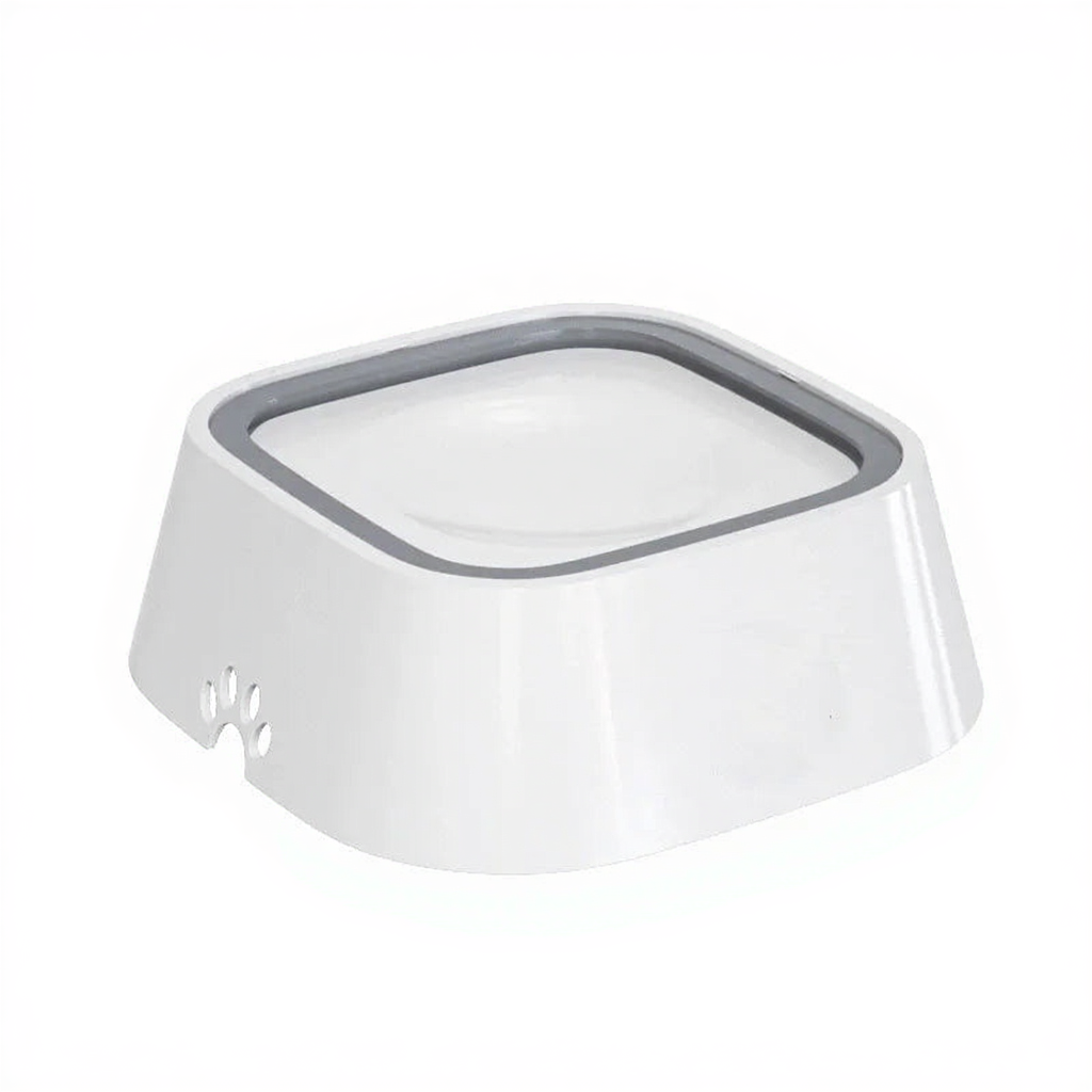 Catvera Anti-Splash Floating Water Bowl - Image 9|||PROMPT|||Cleaned image. Original analysis: Found paw print logo/branding on the product - paw prints appear on the top center of the bowl rim and on the side of the bowl base