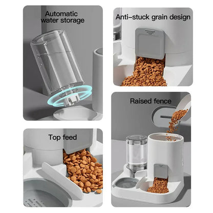 Catvera Automatic Dual Bowl Pet Feeder - Image 5|||PROMPT|||Original clean product image