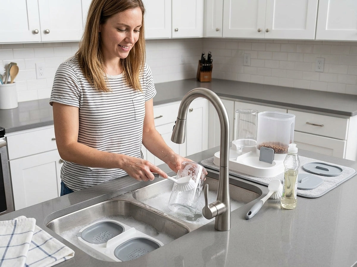 Catvera Automatic Dual Bowl Pet Feeder - Effortless Maintenance