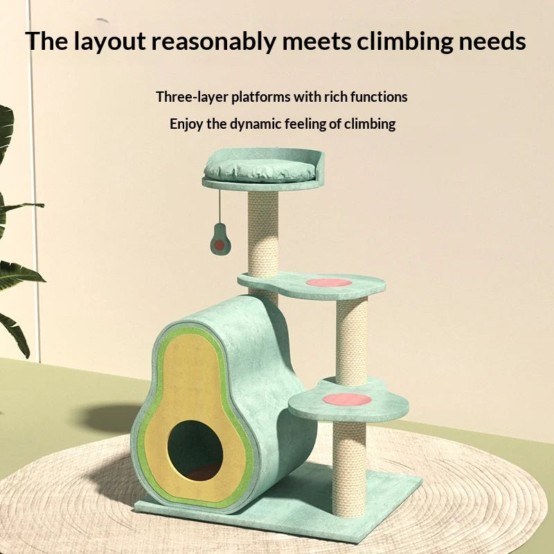 Catvera Avocado Cat Tree Tower - Image 1|||PROMPT|||Original clean product image