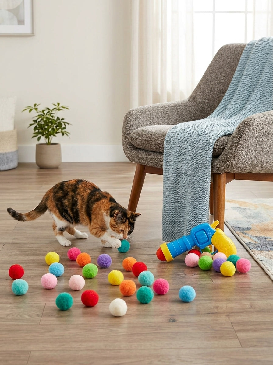Catvera Ball Launcher Interactive Cat Toy - Complete Entertainment Package