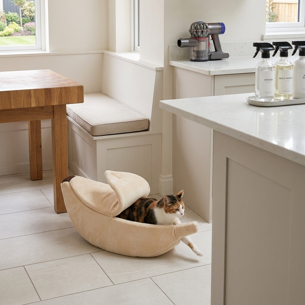 Catvera Banana Shaped Cat Bed - Easy Care & Maintenance