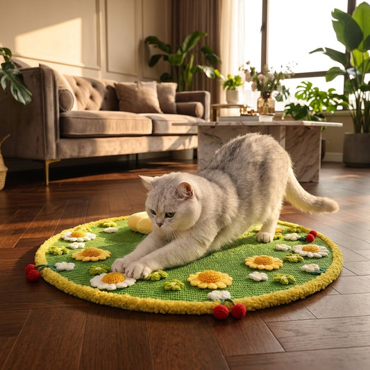 Catvera Blooming Garden Scratch Mat - Image 1|||PROMPT|||Original clean product image
