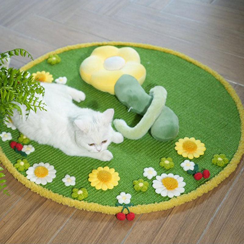 Catvera Blooming Garden Scratch Mat - Image 3|||PROMPT|||Original clean product image
