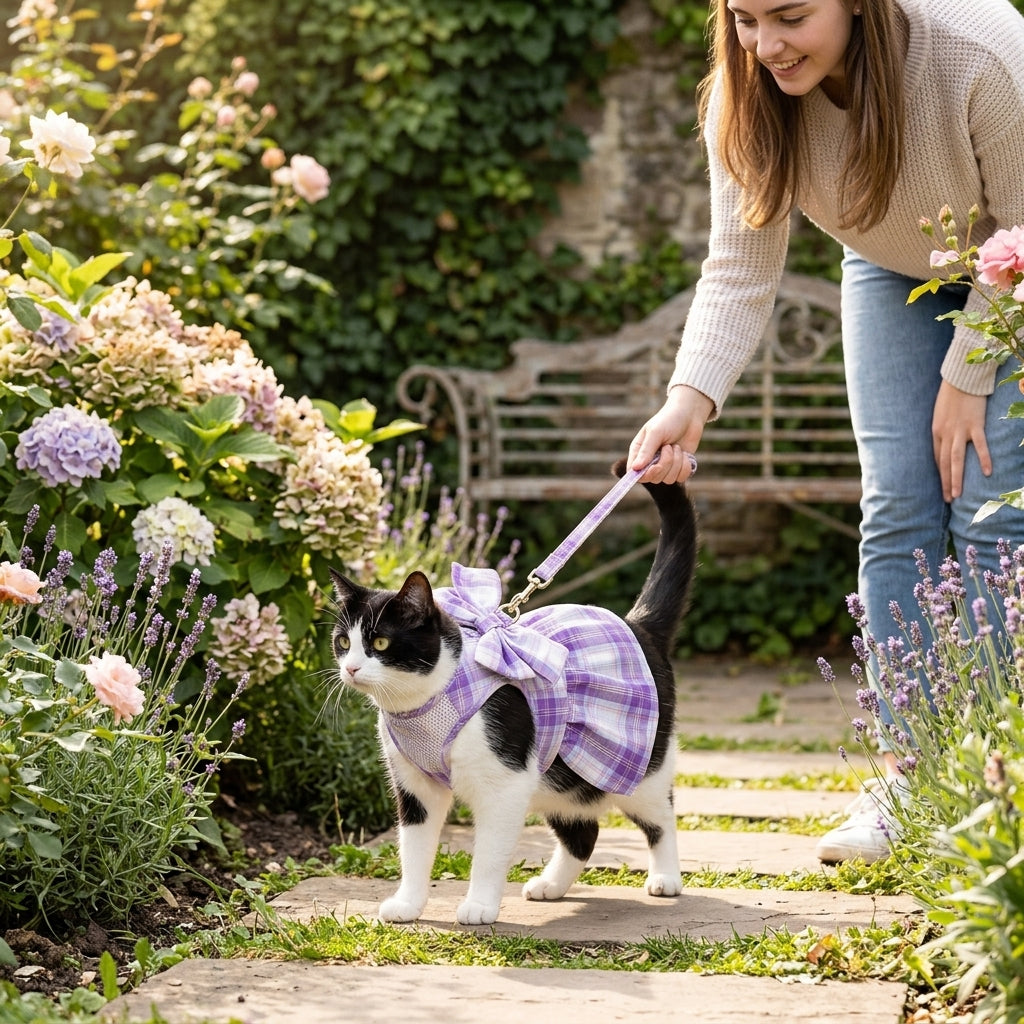 Catvera Bow Tie Cat Harness Set - Secure and Versatile Use