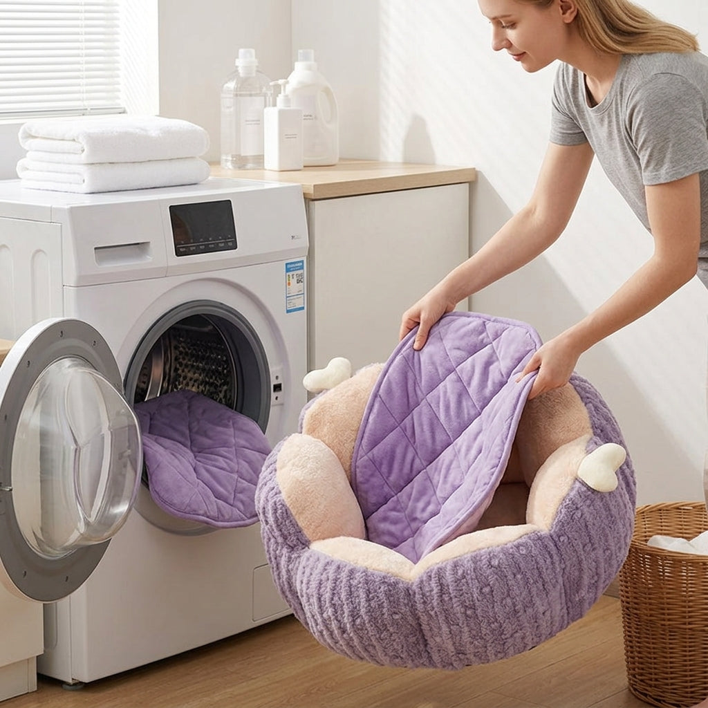 Catvera Cactus Fluffy Warm Cat Bed - Easy Maintenance Solution