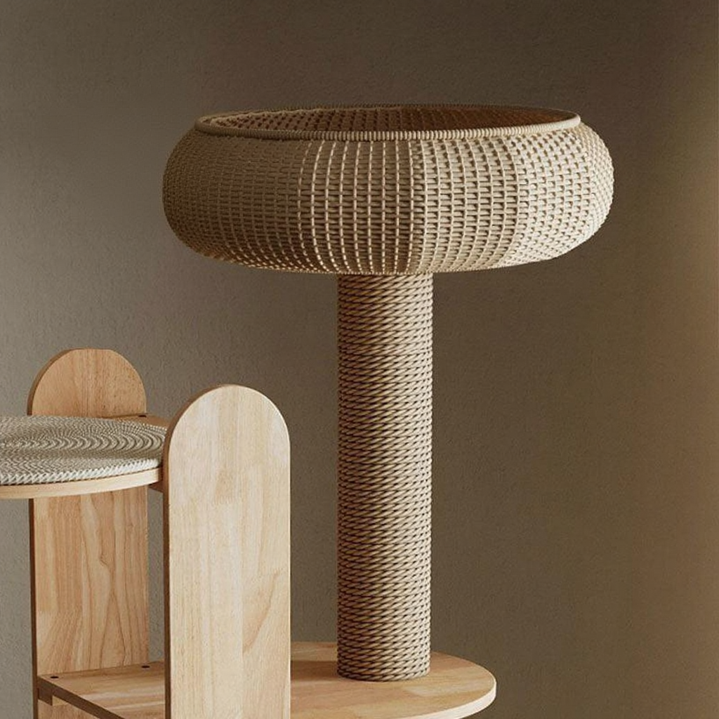 Catvera Capsule Wood Cat Tree - Image 13|||PROMPT|||Original clean product image