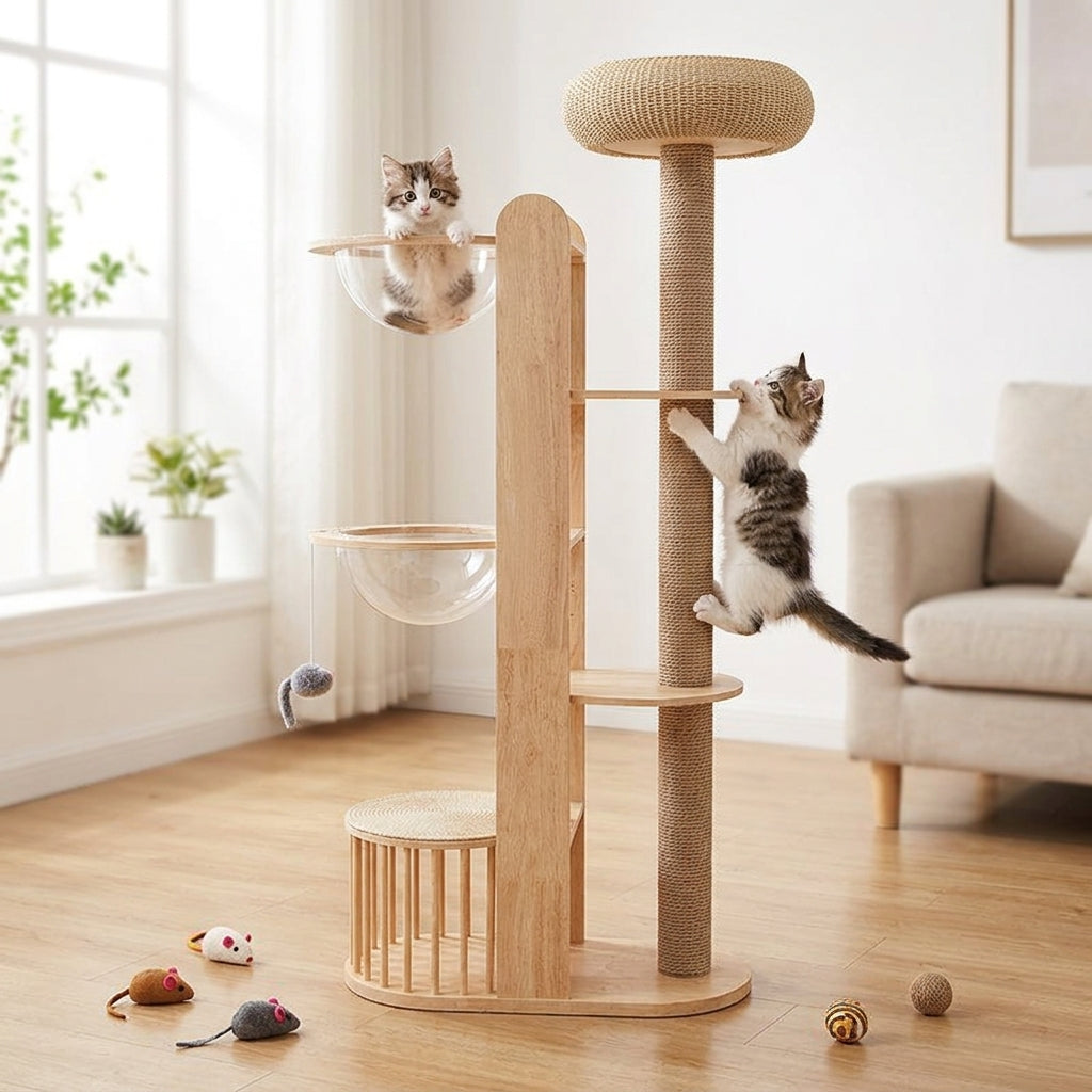 Catvera Capsule Wood Cat Tree - Section 3