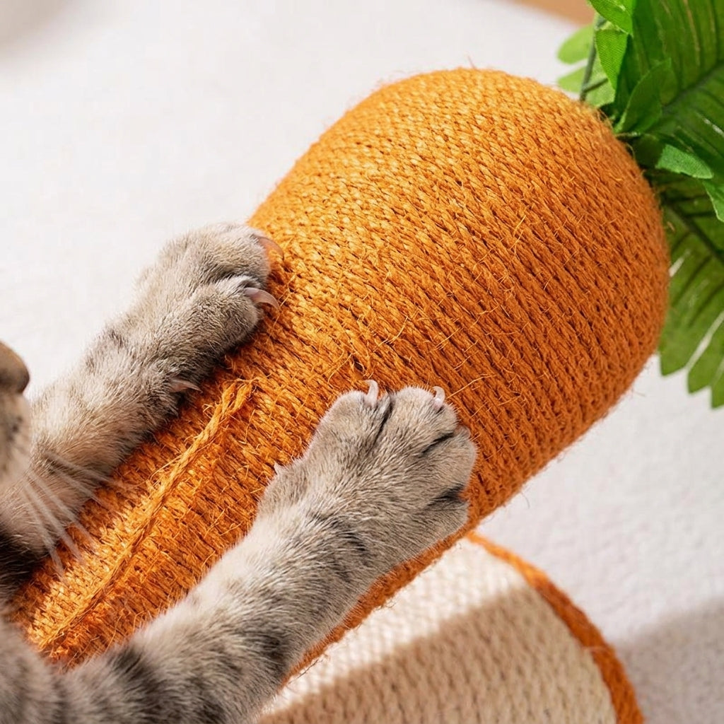 Catvera Carrot Sisal Scratching Post - Natural Sisal Promotes Healthy Scratching