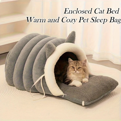 Catvera Cat Ear Cave Bed - Image 2|||PROMPT|||Cleaned image. Original analysis: found 1 brand name watermark and product description text overlays