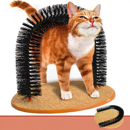 Catvera Cat Grooming Arch Scratcher - Image 1|||PROMPT|||Cleaned image. Original analysis: Found 1 brand name text overlay at the bottom of the image